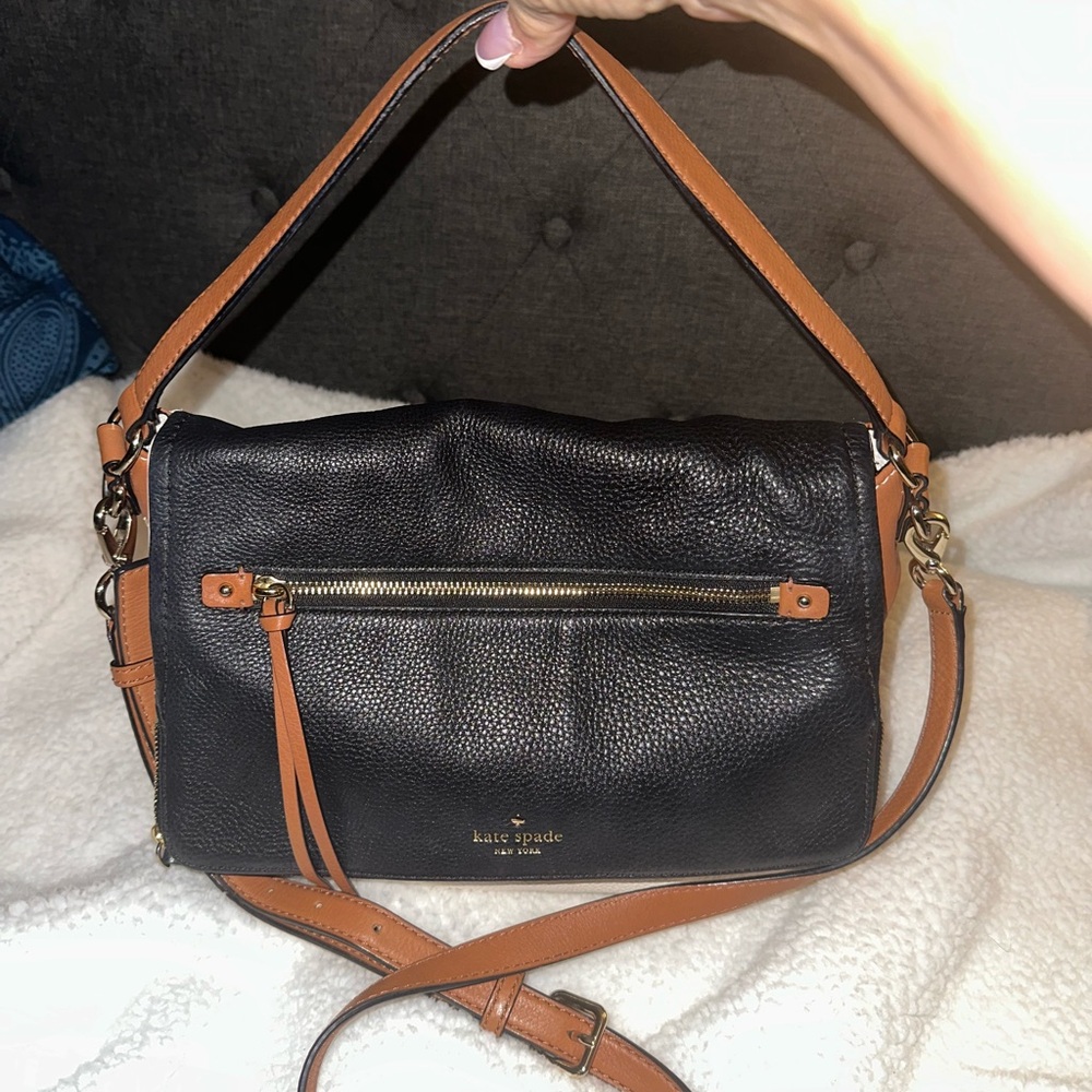 Kate Spade Cobble Hill black white and tan bag
